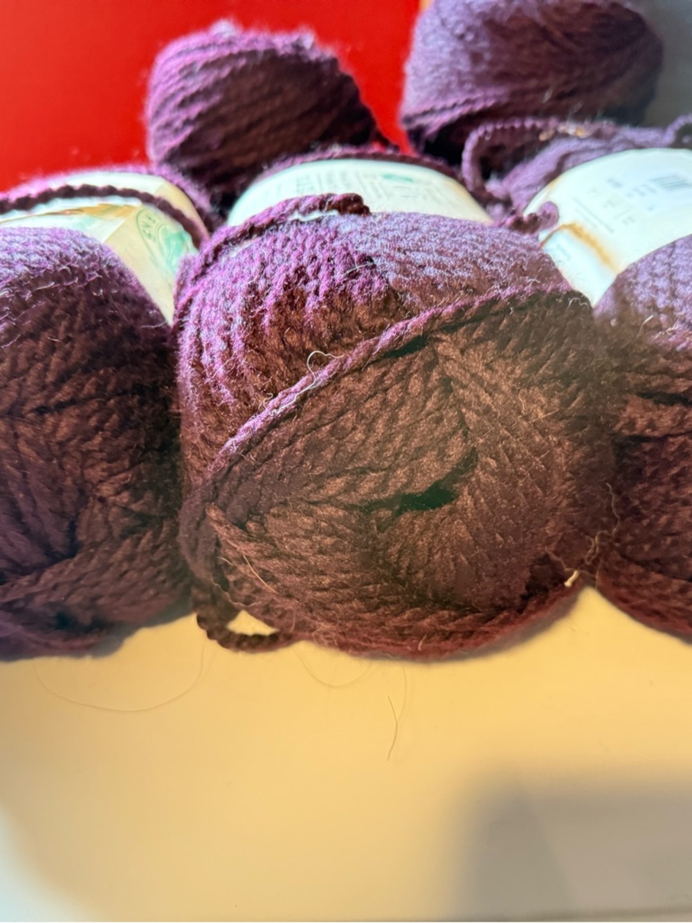 Eggplant Purple Yarn Skeins - Soft Acrylic/Wool Blend